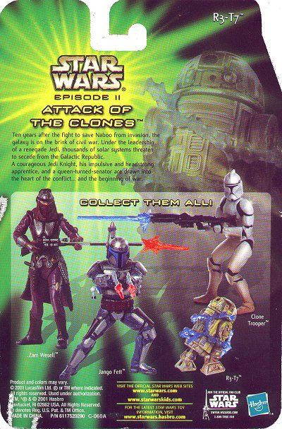 Hasbro Star Wars Episode II sneak preview cardback