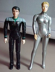 Star Trek Ezri Dax and Seven of Nine figures - photo copyright 2000 Earl Green / theLogBook.com